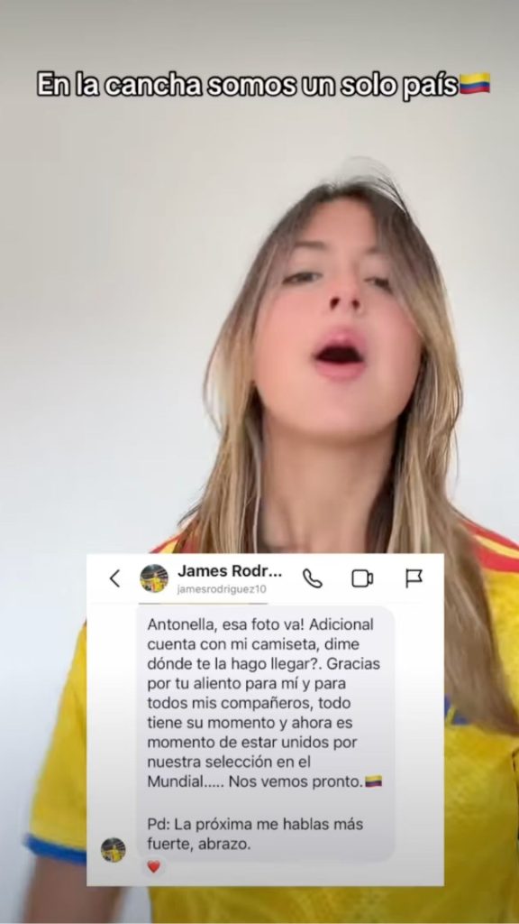 Antonella Petro y James Rodríguez en imágenes relacionadas con el intercambio de mensajes que puso fin a la controversia reciente.