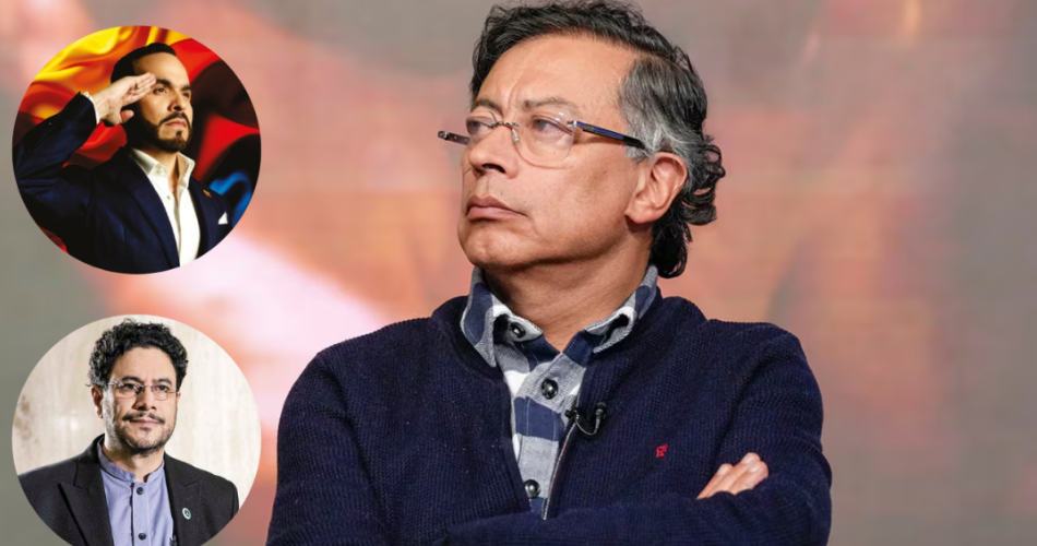 Gustavo Petro, Iván Cepeda y Abelardo de la Espriella en una composición relacionada con el debate político previo a la segunda vuelta presidencial en Colombia.