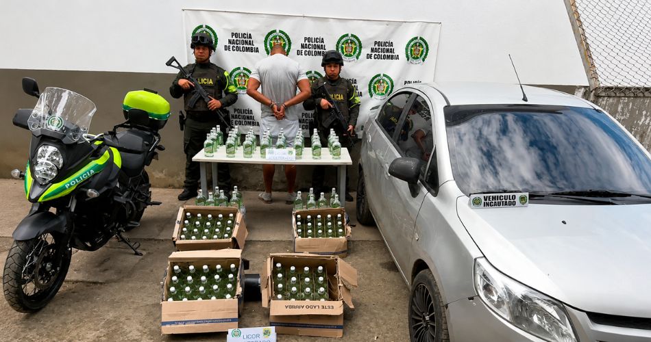 Elementos aprehendidos durante un operativo contra el contrabando realizado en el Valle del Cauca.