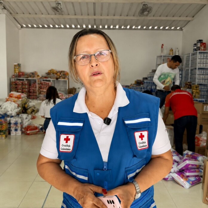 Donaciones para damnificados organizadas en el centro de acopio de la Cruz Roja en Cartago.