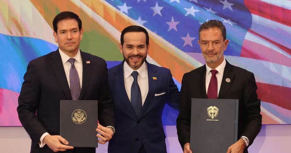 Reunión de De La Espriella y Marco Rubio con el canciller Omar Bula en Barranquilla.