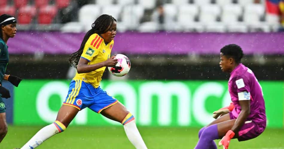 Selección Colombia Femenina Sub-20 durante el partido de cuartos de final frente a Nigeria
