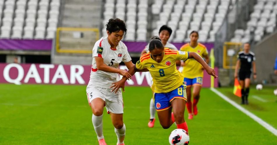 Corea del Norte vs Colombia en partido del Mundial Femenino Sub-20.