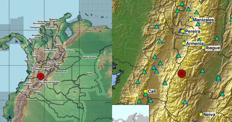Sismo en Chaparral de magnitud 4,0 percibido levemente en Cali y otros sectores del Valle del Cauca