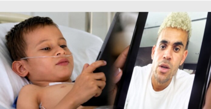Luis Díaz emocionó a Lucas con un mensaje que el niño observa desde su cama hospitalaria.