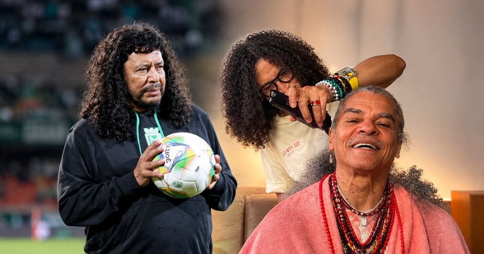 René Higuita sostiene un balón de fútbol mientras viste ropa deportiva negra en un estadio.